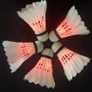 Bringsine LED Badminton Shuttlecock Dark Night Birdies Lighting for Kids Outdoor Sports-Red 4PCS