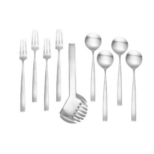 yamazaki bolo 9 piece pasta set, silver