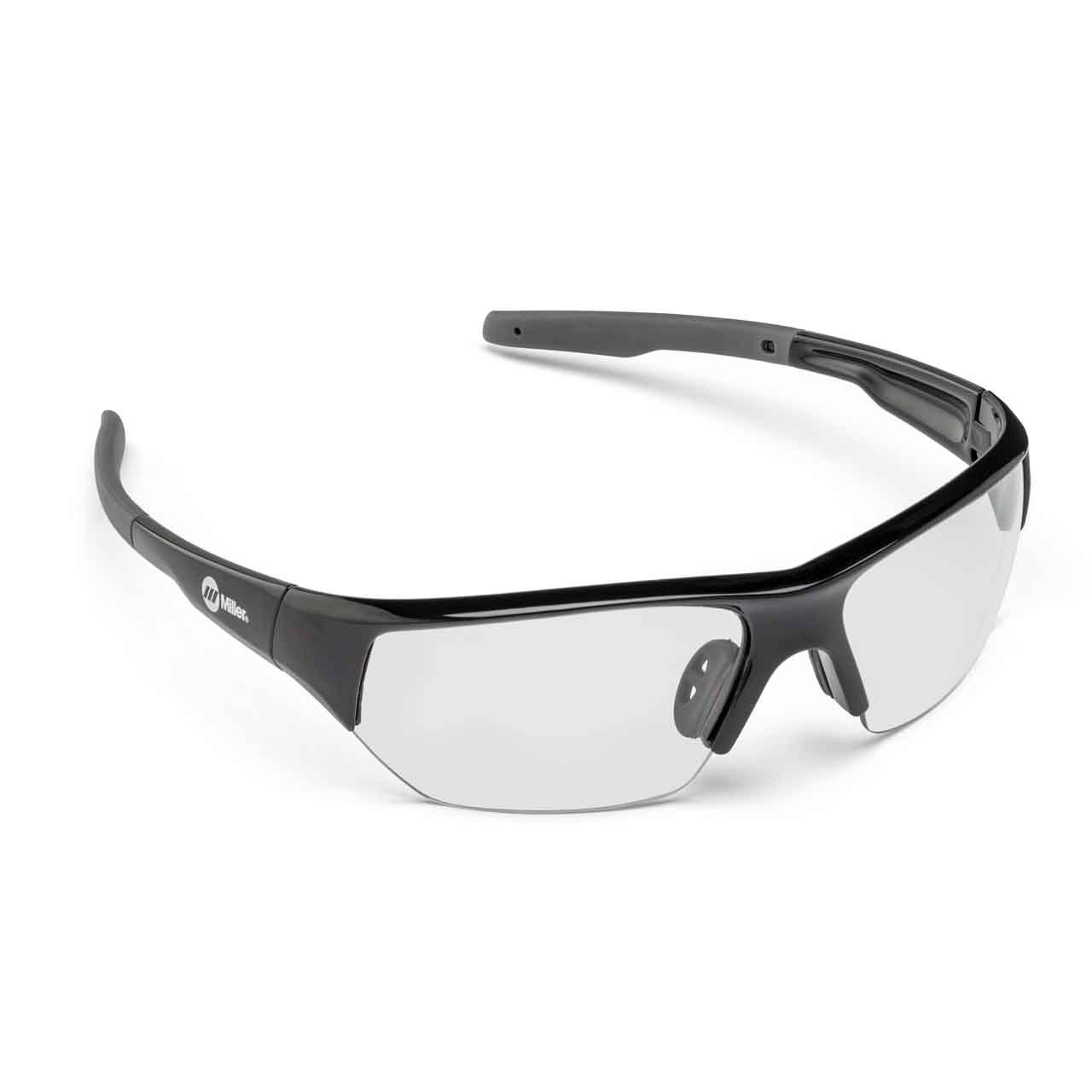 Miller 272191 Spatter Safety Glasses, Clear Lens, Black Frame