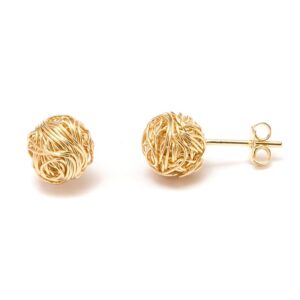 Gold Love Knot Earrings for Women | Barzel 18K Gold Plated Woven Love Knot Stud Earrings 10mm For Women - Made In Brazil (Gold)