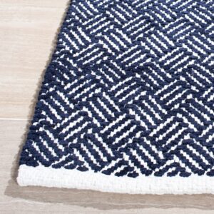 SAFAVIEH Boston Collection 8' x 10' Navy BOS680D Handmade Flatweave Cotton Area Rug