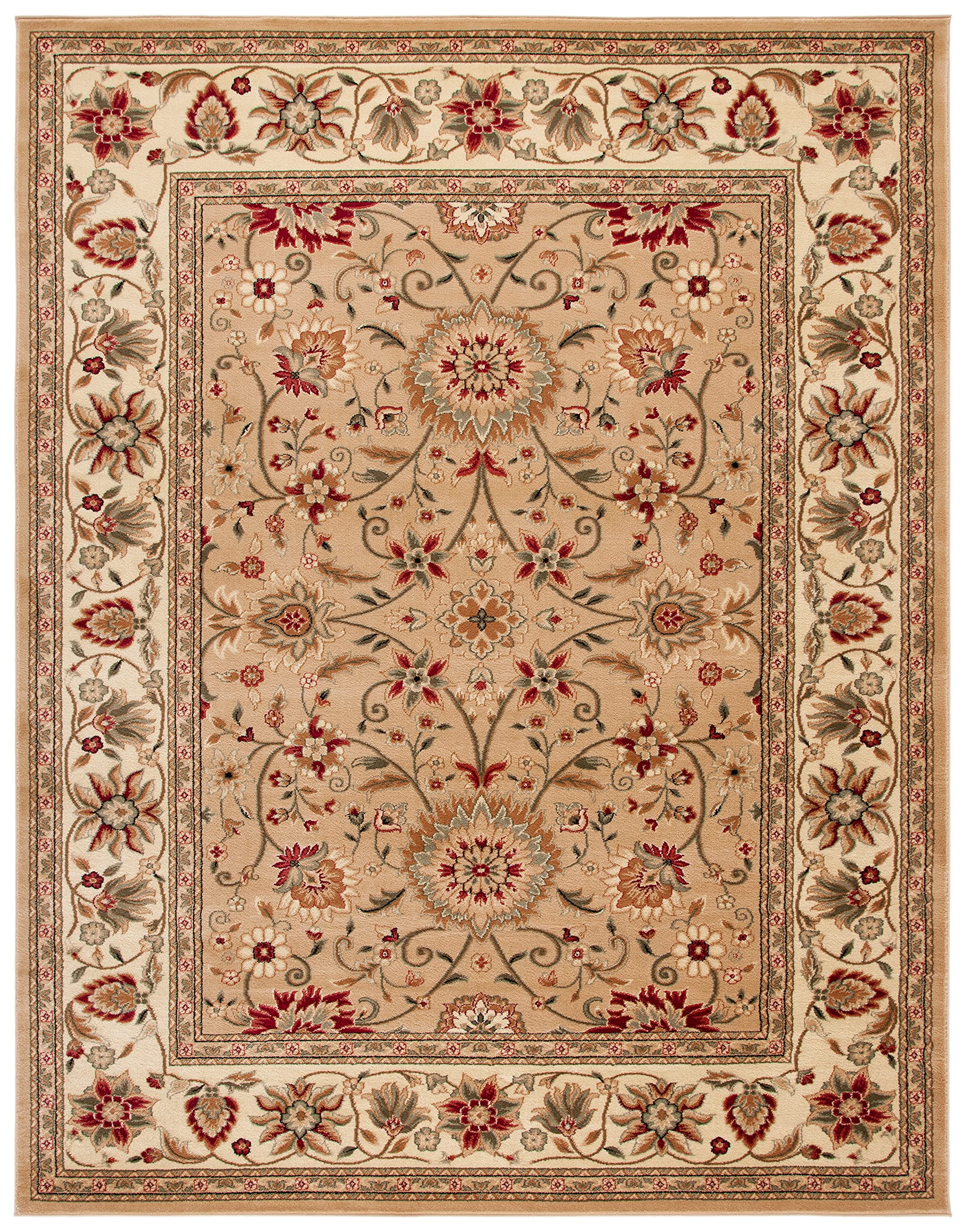 SAFAVIEH Lyndhurst Collection Area Rug - 10' x 14', Beige & Ivory, Traditional Oriental Design, Non-Shedding & Easy Care, Ideal for High Traffic Areas in Living Room, Bedroom (LNH212D)