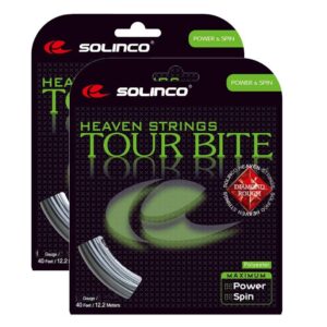 solinco tour bite diamond rough tennis string - 2 packs - choice of gauge (17 gauge (1.20))