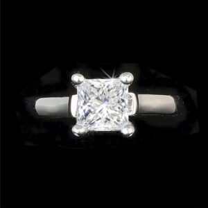 Venetia Top Grade 1.5 Carat Supreme Realistic Princess Cut Solitaire Simulated Diamond Ring Platinum Plated 925 Silver cz cubic zirconia swarovski 1sq8