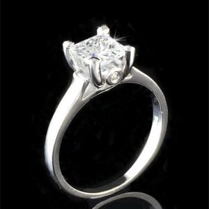 Venetia Top Grade 1.5 Carat Supreme Realistic Princess Cut Solitaire Simulated Diamond Ring Platinum Plated 925 Silver cz cubic zirconia swarovski 1sq8