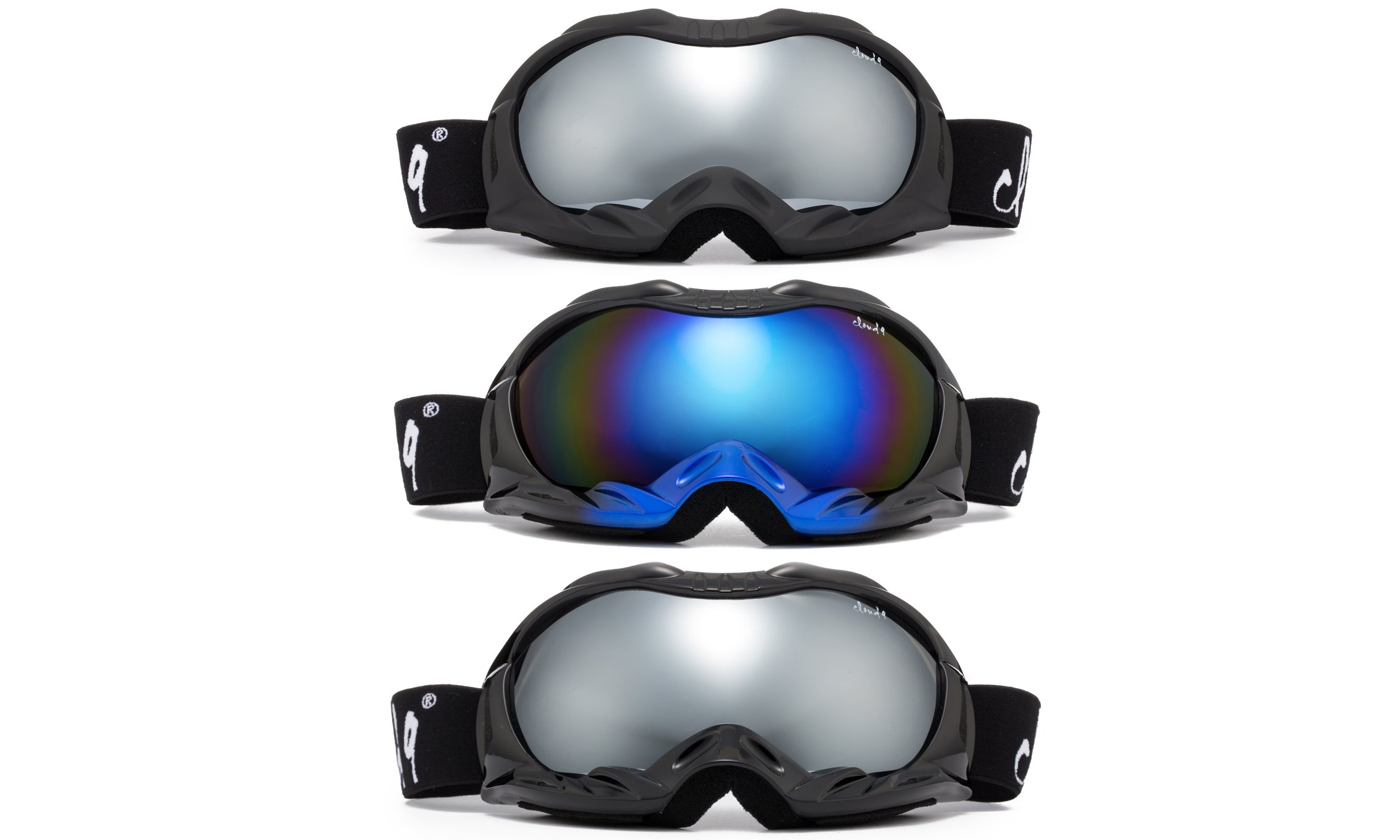 Cloud 9 - Professional Mens Snow Goggles Cross-Rocket Big Anti-Fog Dual Lens UV400 Protection Snowboarding Oversized Ski Goggles