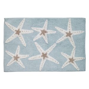 avanti linens - bath mat, cotton bath rug, guest bathroom essentials, seashell inspired home decor (sequin shells collection, 20" x 30")