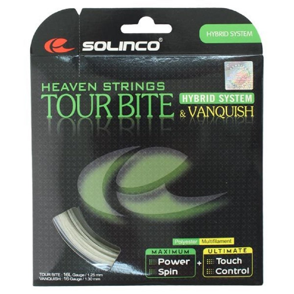 Solinco Hybrid (Tour Bite 16L g & Vanquish 16 g) Tennis String - 2 Packs