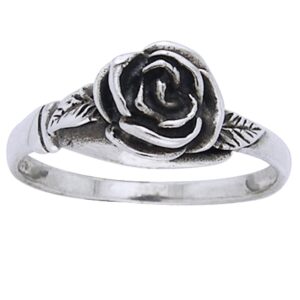 small sterling silver detailed rose flower ring size 12(sizes 3,4,5,6,7,8,9,10,11,12)