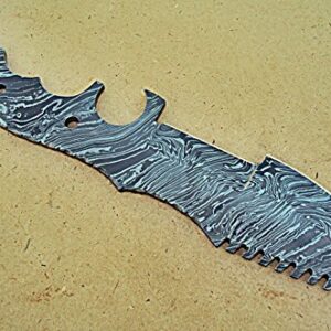 Poshland BB-17 Handmade Damascus Steel Blank Blade Full Tang Tracker Knife