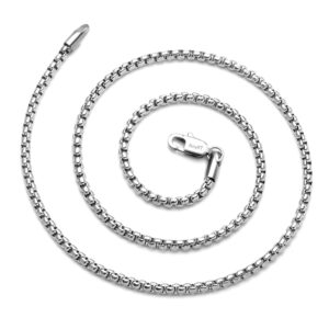 amyrt jewelry 3mm titanium steel rolo silver chain necklaces for women men 18 in