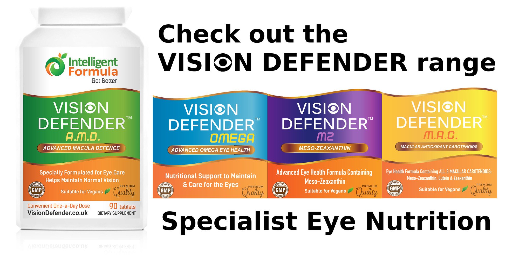 AREDS2 VISION DEFENDER AMD Supplement: Lutein, Zeaxanthin, Zinc, Vitamin E – AREDS 2 Eye Vitamins, Minerals, Nutrients for Eyes. 3 Months Supply (90 tablets) One-A-Day Vegan Eye Supplement. Made in UK