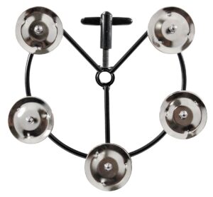 tycoon percussion tambourine w/steel jingles attahes to a hi-hat stand (tbhht-s)