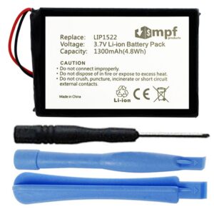 mpf products 1300mah lip1522 battery replacement compatible with sony playstation 4 ps4 dualshock 4 wireless controller cuh-zct1e, cuh-zct1h, cuh-zct1h/b, cuh-zct1h/r, cuh-zct1u