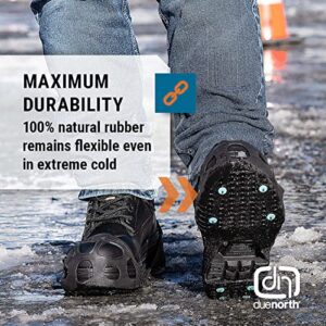 Due North All Purpose Industrial Ice Cleats for Men & Women - Traction Aids for Walking & Working on Snow/Ice - 16 Spikes