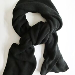 Wander Agio Womens Warm Long Shawl Winter Upset Large Scarf Pure Color Black