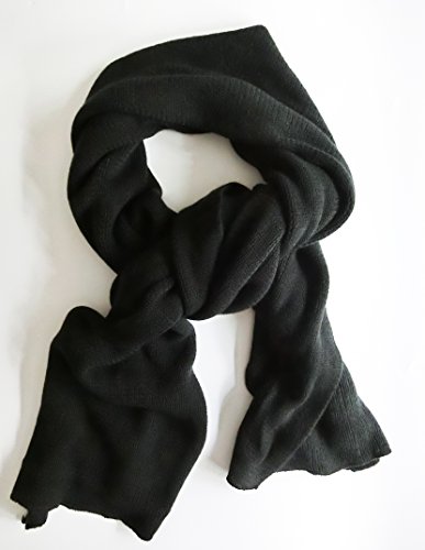 Wander Agio Womens Warm Long Shawl Winter Upset Large Scarf Pure Color Black