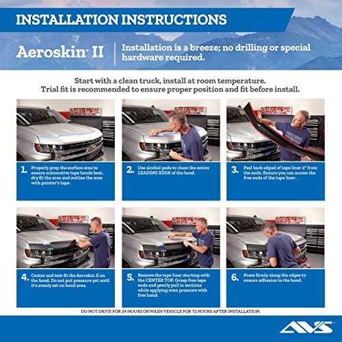 Auto Ventshade [AVS] Aeroskin II Hood Protector | 2015 - 2020 Ford F - 150 (Excludes Raptor), Low Profile - Textured Black, 1 pc. | 436096