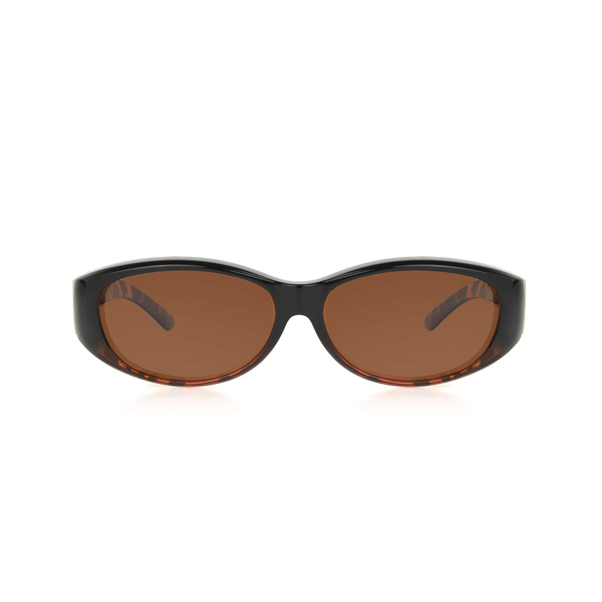 Dioptics Solar Shield Andrea Fits Over Sunglasses Polarized Oval, Brown, 57 mm