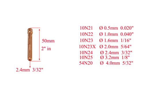 RIVERWELD 33pcs TIG Collet Body 10N28 10N30 10N31 10N32 406488 Collets Alumina nozzles 10N46 10N47 10N48 10N49 10N49 10N50 Back caps Assorted Size Fit QQ300 PTA DB SR WP 17 18 26 TIG Welding Torch