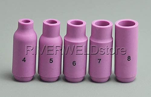 RIVERWELD 33pcs TIG Collet Body 10N28 10N30 10N31 10N32 406488 Collets Alumina nozzles 10N46 10N47 10N48 10N49 10N49 10N50 Back caps Assorted Size Fit QQ300 PTA DB SR WP 17 18 26 TIG Welding Torch