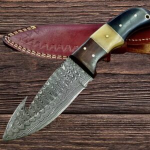 Poshland Handmade Damascus Steel 9 Inches Full Tang Skiner Knife (BC-1095)