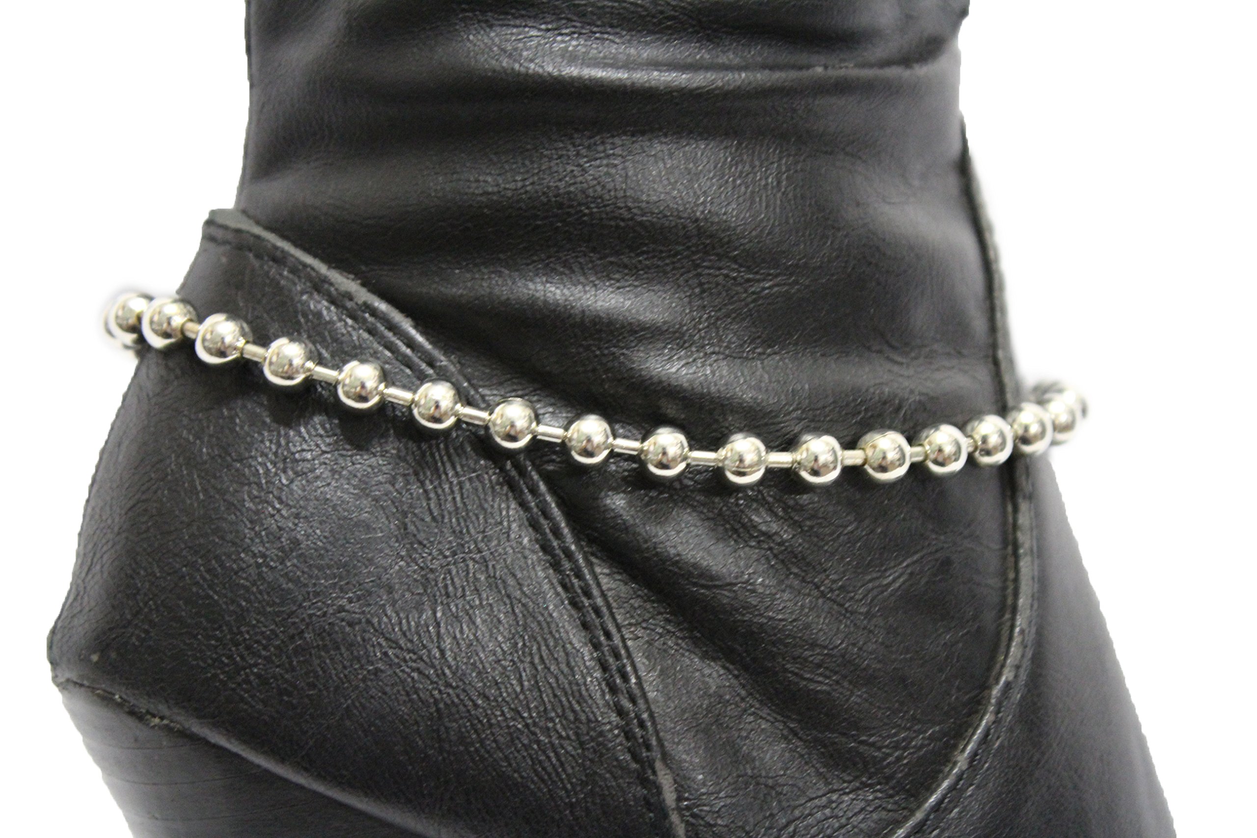 TFJ Women Western Fashion Jewelry Boot Chain Bracelet Silver Links Classic Bling Shoe Charm