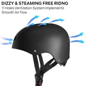 JBM Skateboard Helmet - Lightweight, Adjustable & Design of Ventilation Skate Helmet for Scooter, Roller Skate, Inline Skate