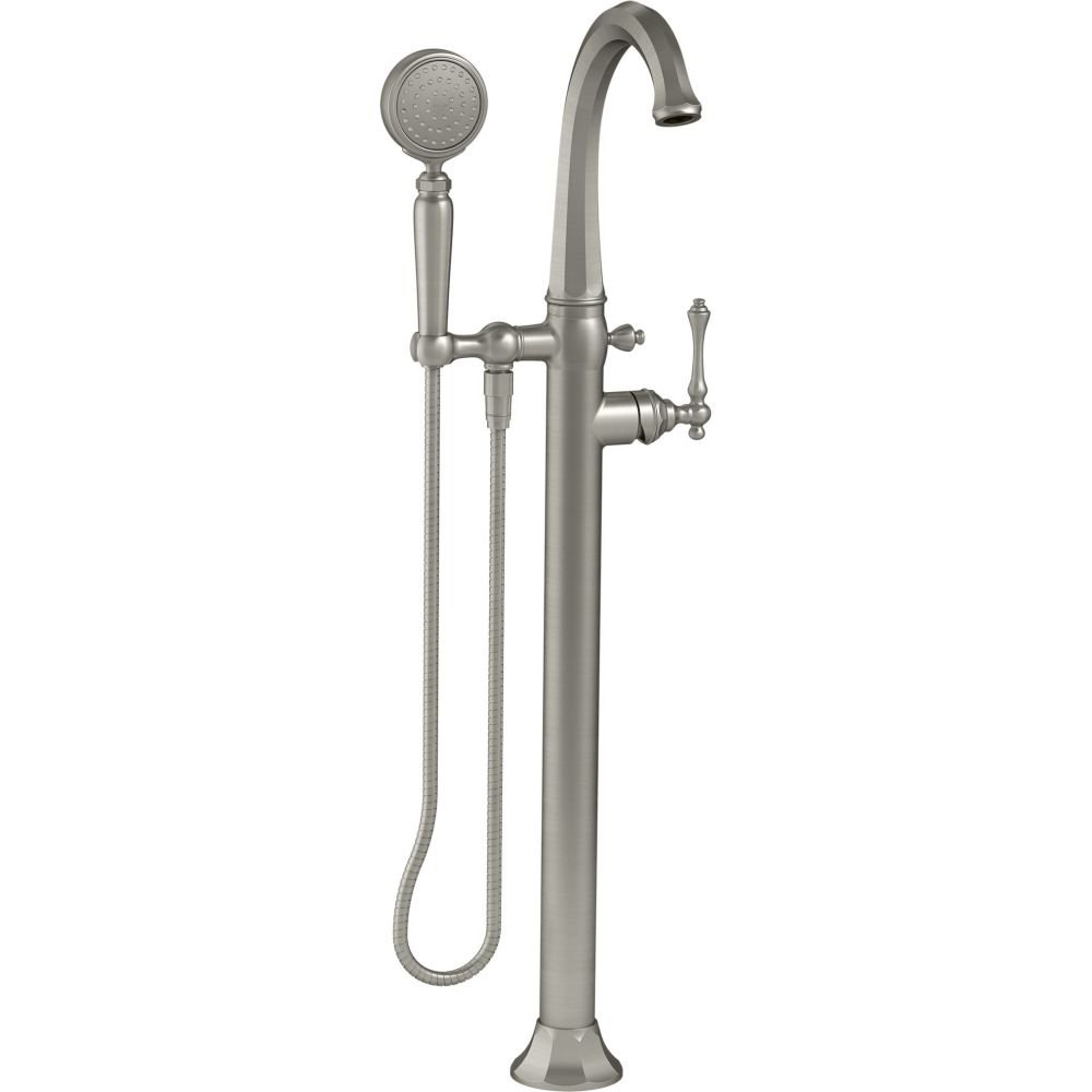 Bathtub Faucet by KOHLER, Bath Faucet with Hand Shower, Freestanding, Kelston Collection, Brushed Nickel, K-T97332-4-BN