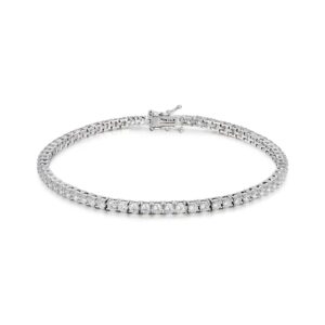 NYC Sterling 3MM Round Cubic Zirconia Classic Tennis Bracelet (rhodium-plated-brass)