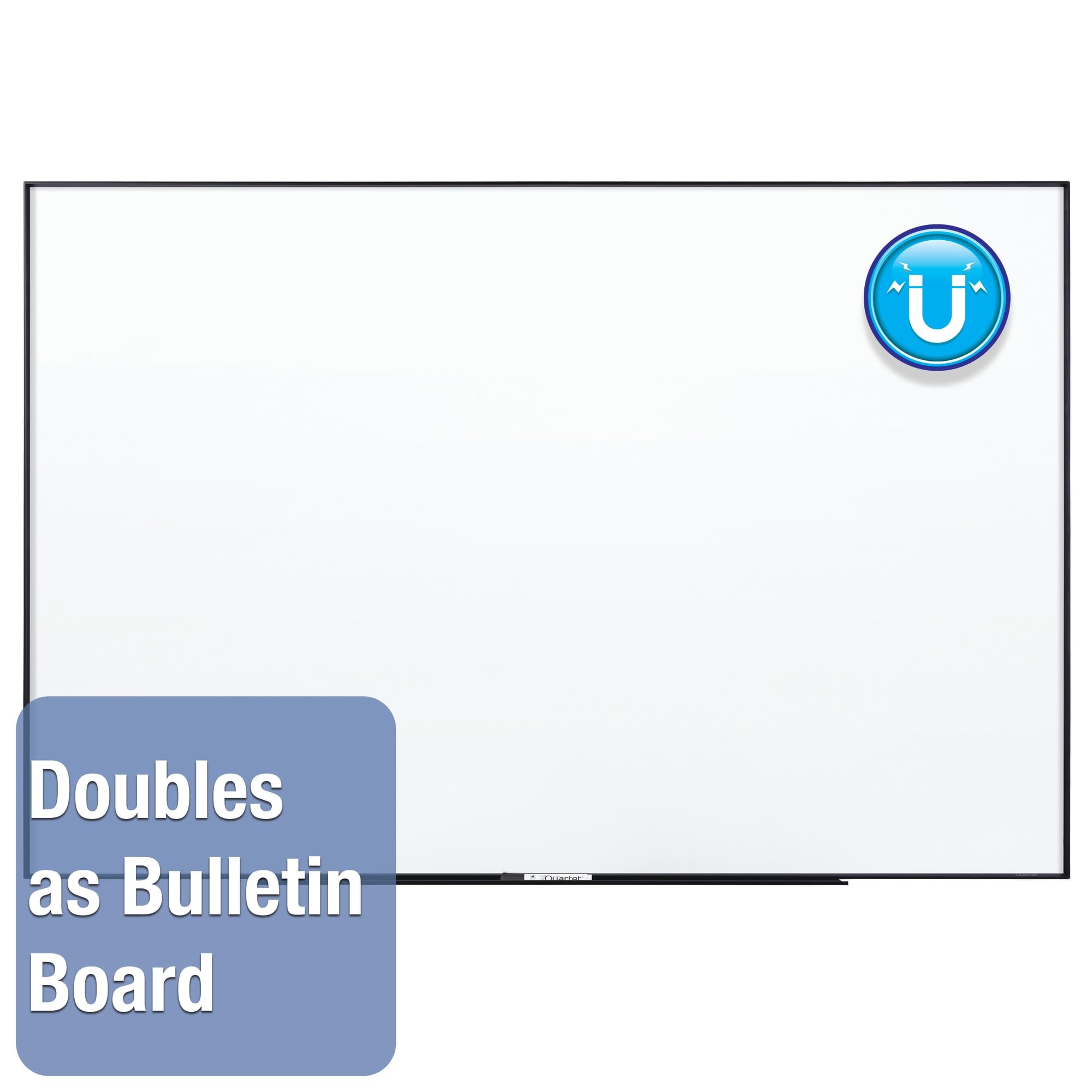 Quartet Whiteboard/Dry Erase Board, Magnetic, 6'x4', Fusion Nano-Clean, Black Aluminum Frame (NA7248FB)