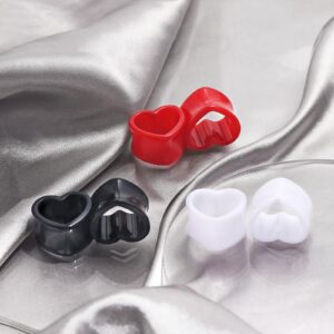 Qmcandy 6pcs Heart Shape Acrylic Ear Tunnels Plugs Set Mix Color Stretcher Expander Ear Gauge 00G