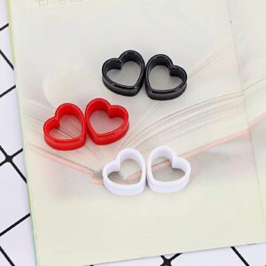 Qmcandy 6pcs Heart Shape Acrylic Ear Tunnels Plugs Set Mix Color Stretcher Expander Ear Gauge 00G