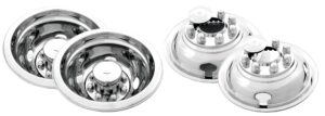 kaper ii ss-1604-eznu polished stainless steel universal truck wheel simulator set for chevrolet/ford/dodge (16" x 6" 6.5" bolt circle 8 lug 4 hand hole, pop off for 4 wheels drive hubs)