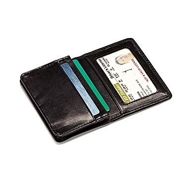 Samsonite Genuine Leather Business Card Wallet (One Size, Black)