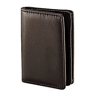 Samsonite Genuine Leather Business Card Wallet (One Size, Black)