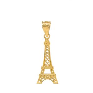 Trendy Necklaces Fine 10k Gold Eiffel Tower Charm Charm Pendant