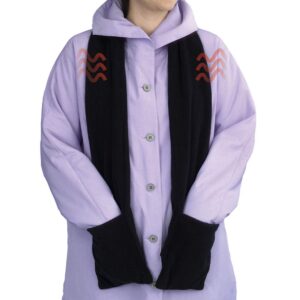 bits and pieces - micro fleece battery-operated heated scarf - 66" long neckwear with pockets