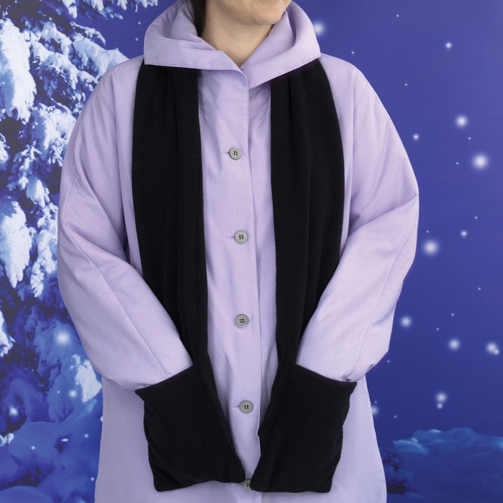 Bits and Pieces - Micro Fleece Battery-Operated Heated Scarf - 66" Long Neckwear with Pockets