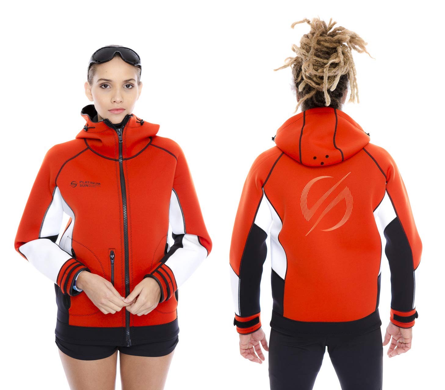 Unisex PRO Neoprene Jacket Wetsuit Hoodie - Waterproof Wind Sailing Fishing Surf Jackets for Men and Women (Red, XXL)