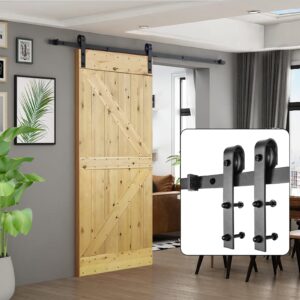 U-MAX 6.6 FT Sliding Barn Wood Door Basic Sliding Track Hardware Kit (Basic "J")