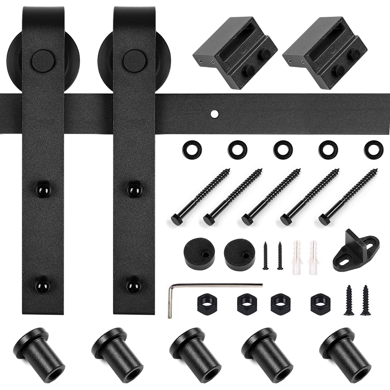 U-MAX 6.6 FT Sliding Barn Wood Door Basic Sliding Track Hardware Kit (Basic "J")