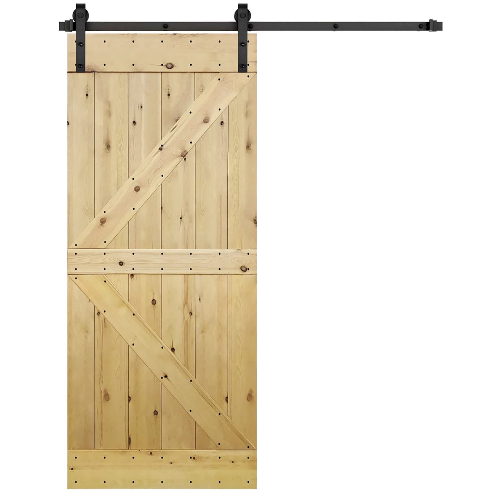 U-MAX 6.6 FT Sliding Barn Wood Door Basic Sliding Track Hardware Kit (Basic "J")