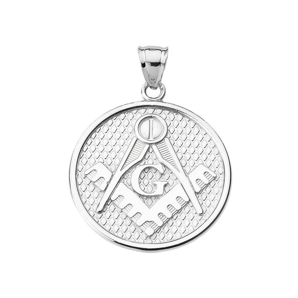 925 Sterling Silver Freemason Masonic Square & Compass Pendant