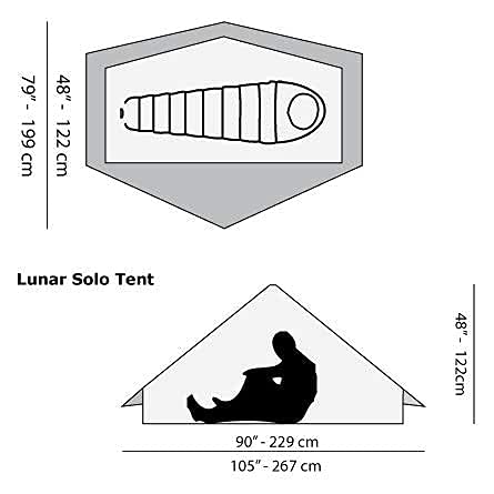 Six Moon Designs Lunar Solo Green 1 Person Ultralight Tent. 26 oz. Backpacking Tent. 100% Silicone Coated Polyester Material for Reduced Fabric Stretch & Volume. Trekking Pole Setup.