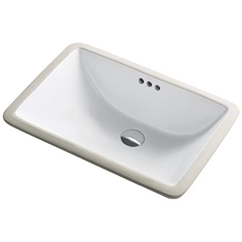 Kraus KCU-241 Elavo Bathroom Undermount Sink, 21 Inch, 24 Inch , White