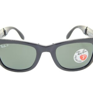 Ray-Ban Ray Ban Folding Wayfarer RB4105 601/58 Black/Crystal Green Polarized 54mm Sunglasses, 54 mm