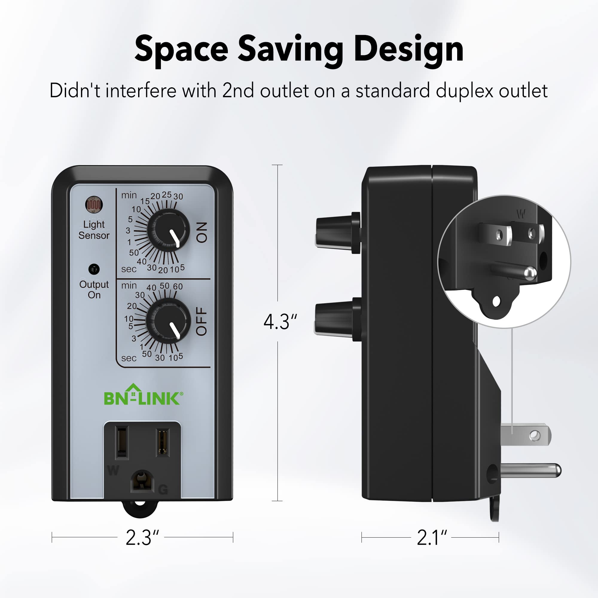 BN-LINK Short Period Repeat Cycle Intermittent Timer, Interval Timer - Day, Night, or 24 Hour Operation, Photocell Light Sensor Dusk to Dawn for Hydroponics Aquaponics Aeroponics