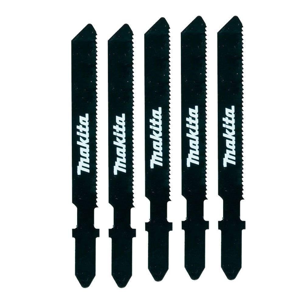 Makita 5 Piece - T Shank Metal Jigsaw Blades For Jig Saws - Fast & Straight Cuts For Metal & Aluminum - 2" 21 TPI HSS Saw Blades