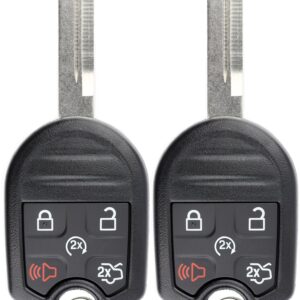 KeylessOption Keyless Entry Remote Control Fob Uncut Blank Ignition Car Key Remote Start for CWTWB1U793 (Pack of 2)